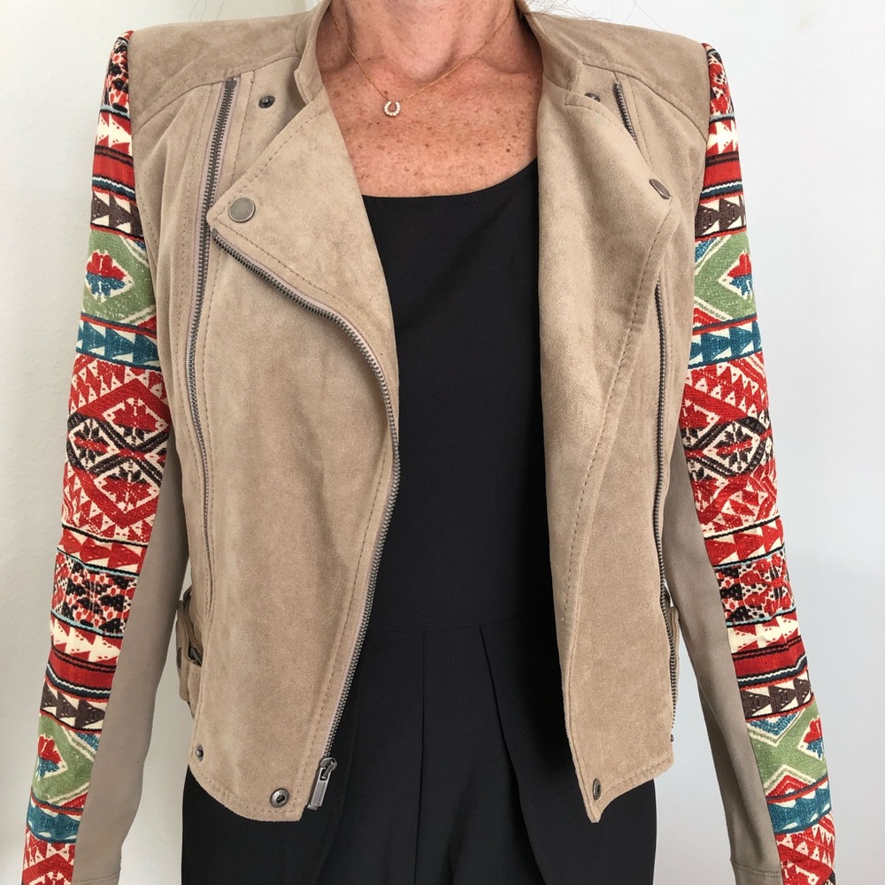 BCBG Tribal suede jacket